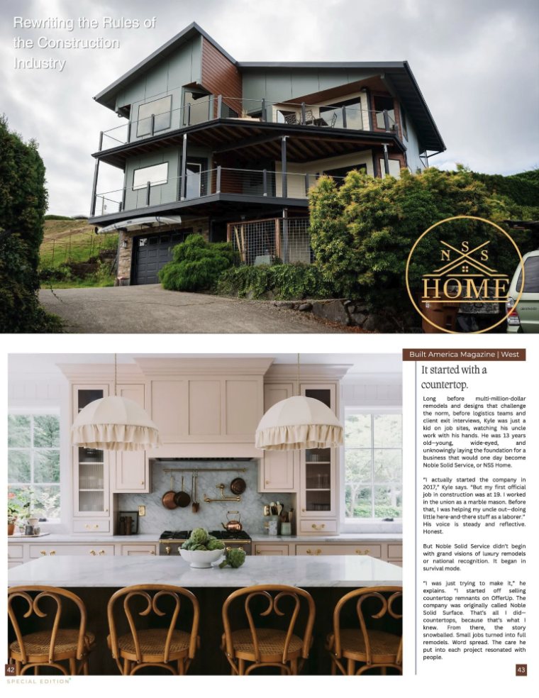 Built America Magazine spread featuring the project