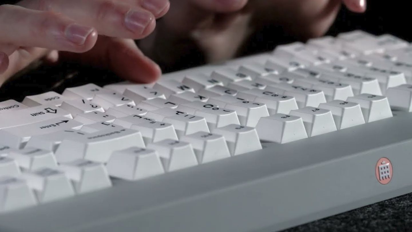 A frame from “Thocky Keyboard ASMR”, a film by Mitchell Ellero for Expo