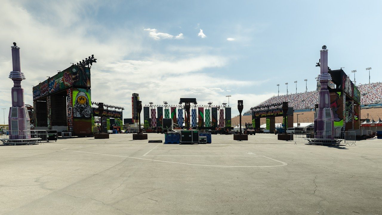 A frame from “EDC Las Vegas (Progress Recap)”, a film by Mitchell Ellero for Mural Supply Co.